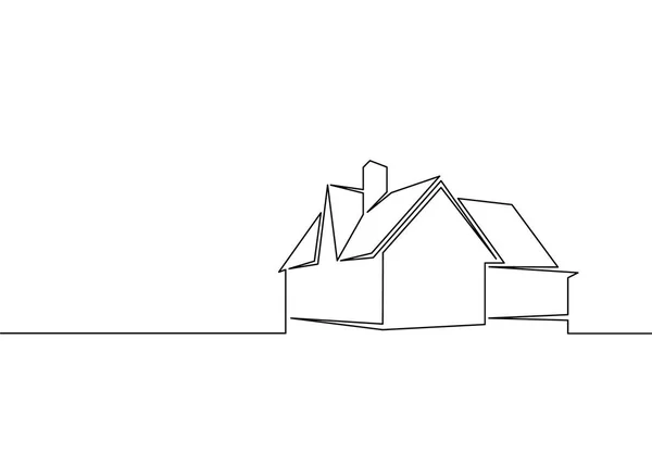 Logo d'une ligne conception de l'agence immobilière marché immobilier — Image vectorielle