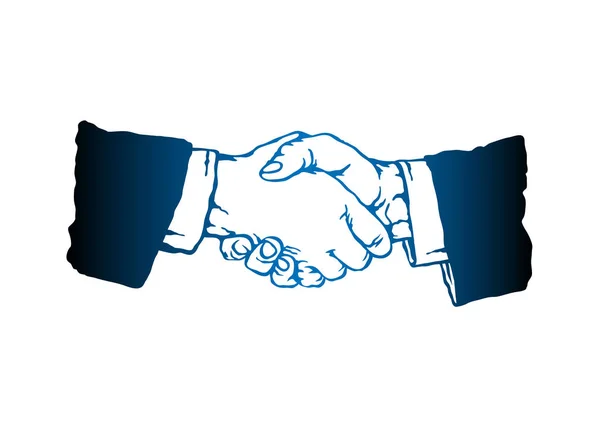 Line silhouette handshake symbol — Stock Photo, Image