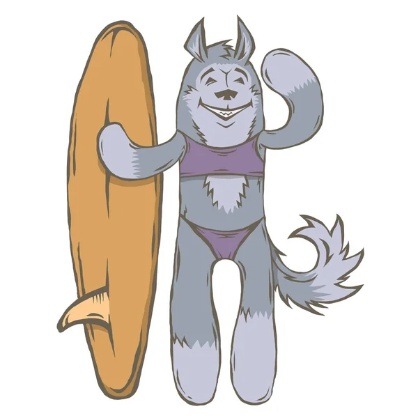 Character animal surfer — Stock Photo, Image