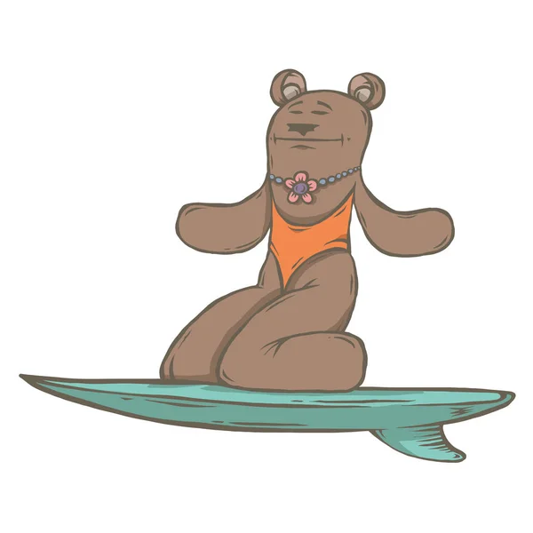 Personagem animal surfista — Fotografia de Stock