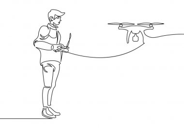 Sürekli bir çizilmiş çizgiyi dron