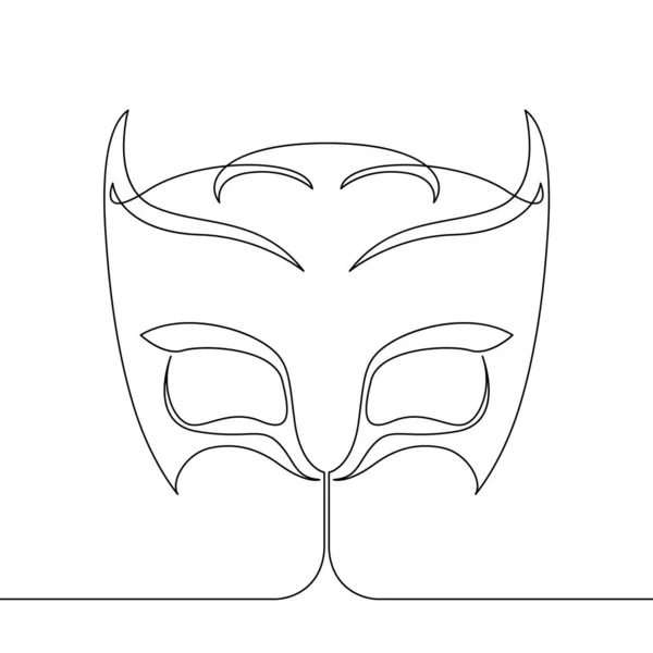 Ciągła linia pojedyncza narysowana maska karnawałowa — Zdjęcie stockowe