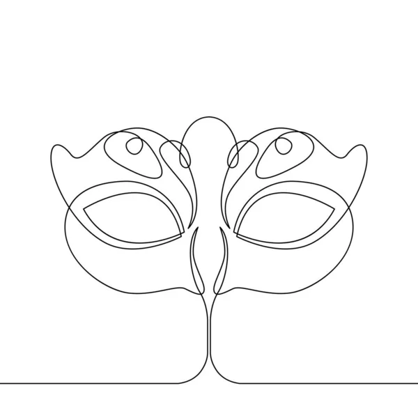 Непрерывная линия одноручной рисованной карнавальной маски — стоковое фото