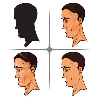 karakter profil siluet