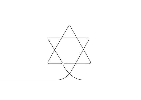 Continuous drawn one line of the symbol of religion.
