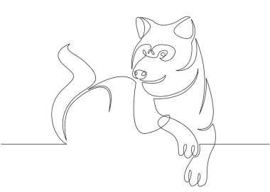 Sürekli tek çizilmiş bir satır vahşi kurt