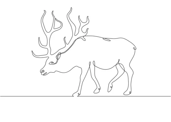 뿔달린 단선 엘크를 계속 그렸다 — 스톡 사진