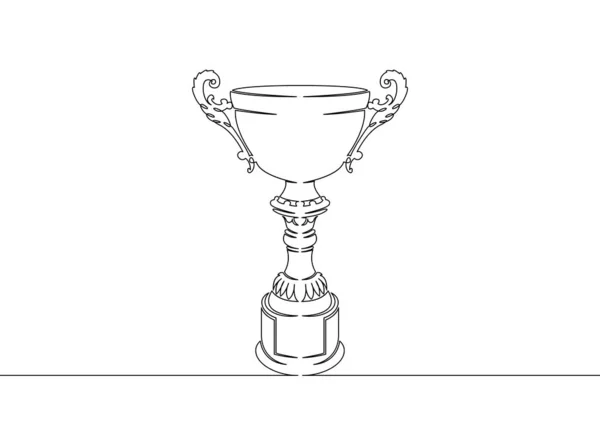 Continuous one drawn single line winning cup