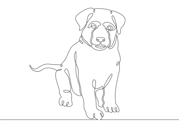 One continuous drawn single art line doodle sketch puppy — Stock Photo, Image