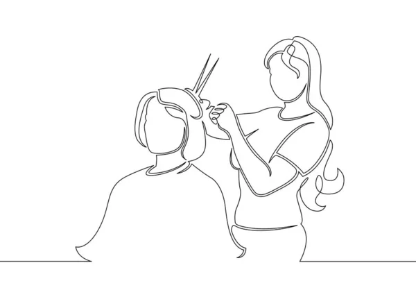 Linea disegnata arte doodle parrucchiere — Foto Stock