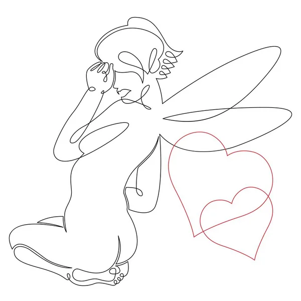 Elfe aux ailes Saint Valentin — Image vectorielle