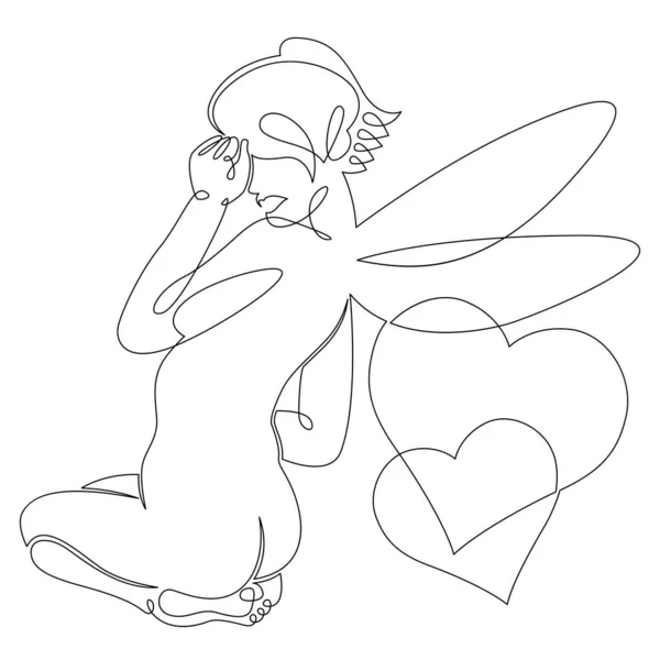 Elf with wings valentines day — Stock vektor