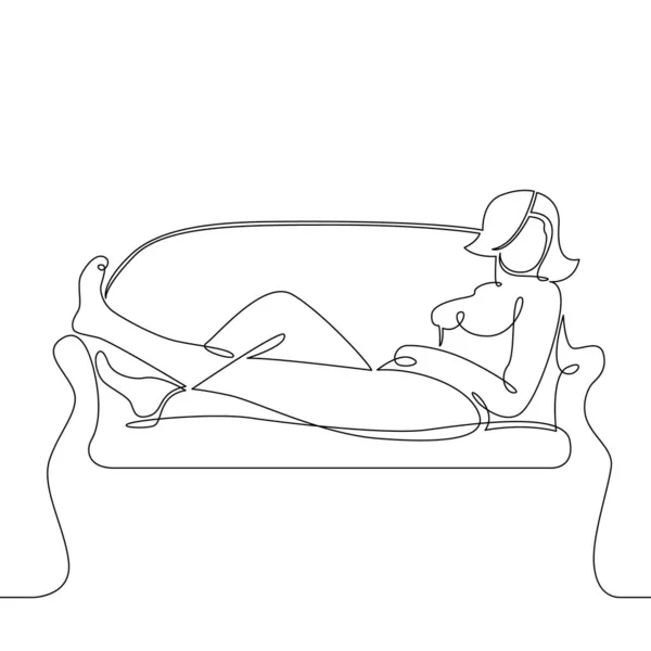 Kanapa sofa dom kobieta dziewczyna, młody, osoba, relaks — Zdjęcie stockowe