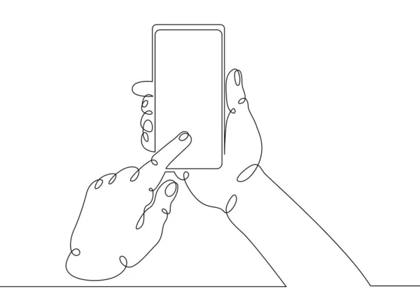 Line  phone device hand palm — Stock Photo, Image