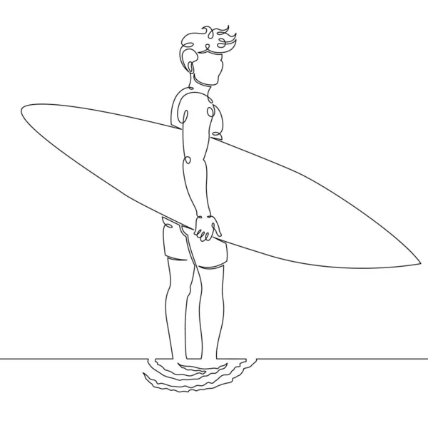 Australië surfer met een surfplank in het water — Stockfoto