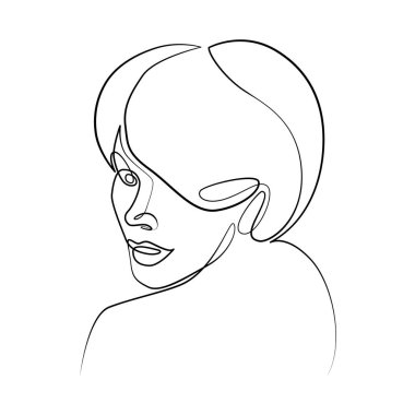 çizgi sanat doodle kıvırmak desen güzel kadın portre