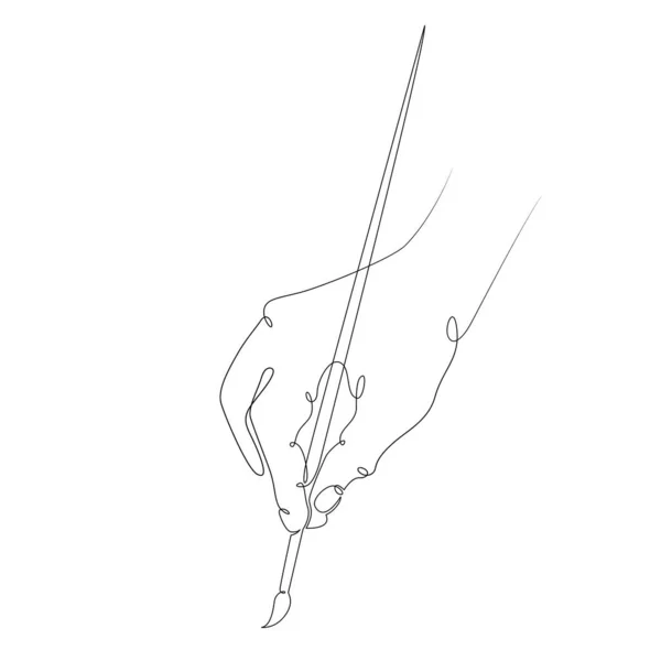 Minimalism doodle hand holds draws — ストック写真