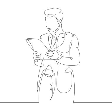 İş adamı sözleşmeli belgeleri okuyor