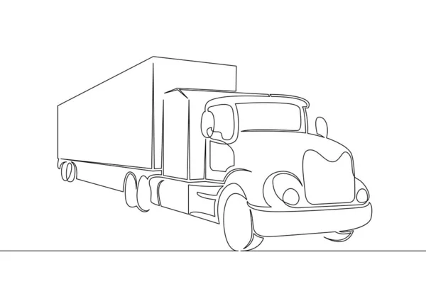 Lastbil med Cargo Trailer körning — Stockfoto