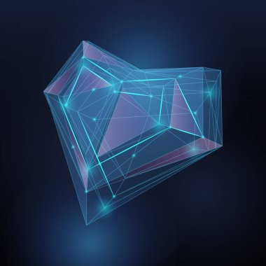  Kalp düşük poli kablo çerçevesi