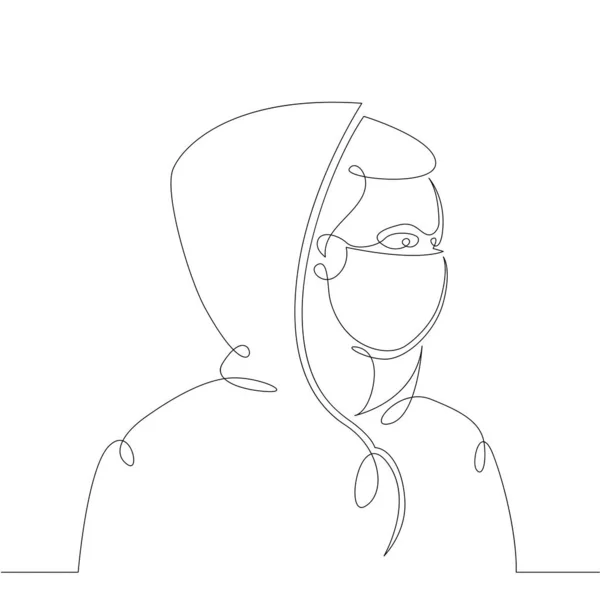 Mladý muž v ochranné masce obličeje z koronaviru. — Stockový vektor