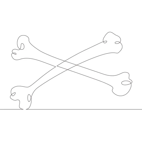 Continuous single drawn line art doodle crossbones — Stock Photo, Image