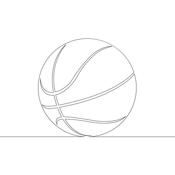 Contínua única linha desenhada arte doodle bola de basquete — Fotografia de Stock