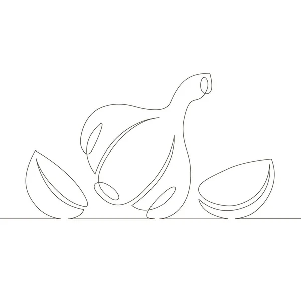 Безперервна одинарна намальована лінія мистецтва каракулі овочі — стокове фото