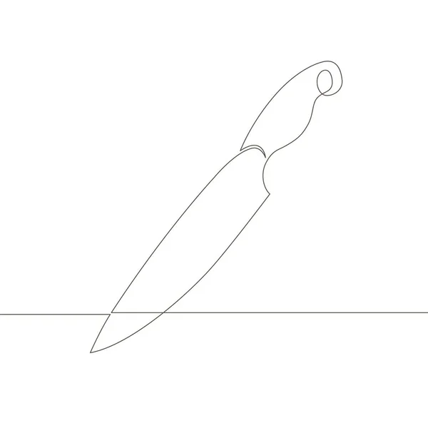 Línea dibujada única continua arte garabato cuchillo de cocina —  Fotos de Stock