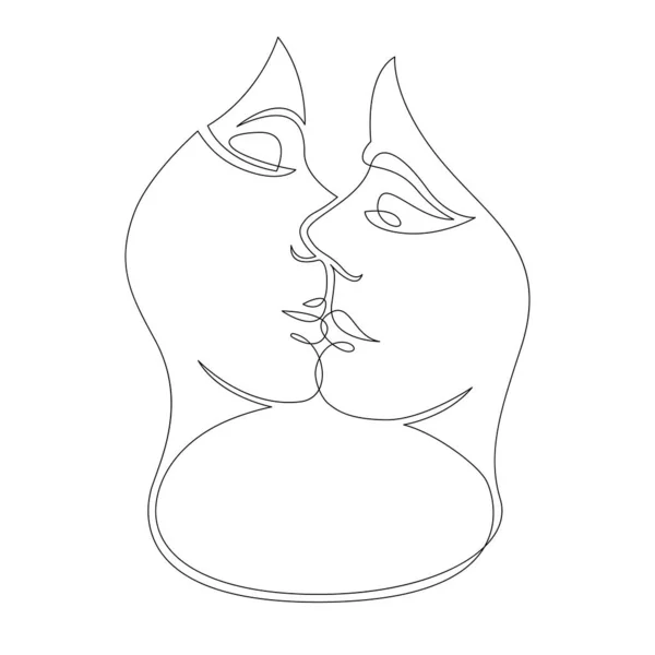 Kyss av två kvinnor — Stockfoto