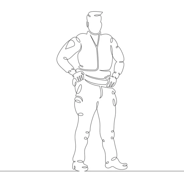 Чоловік поліцейський у формі та броні тіла — стоковий вектор