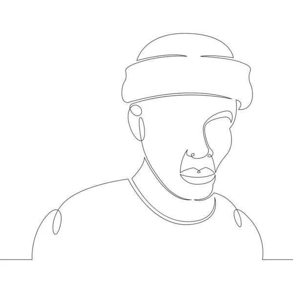 戴着帽子、帽子、棒球帽的年轻人的肖像. — 图库照片