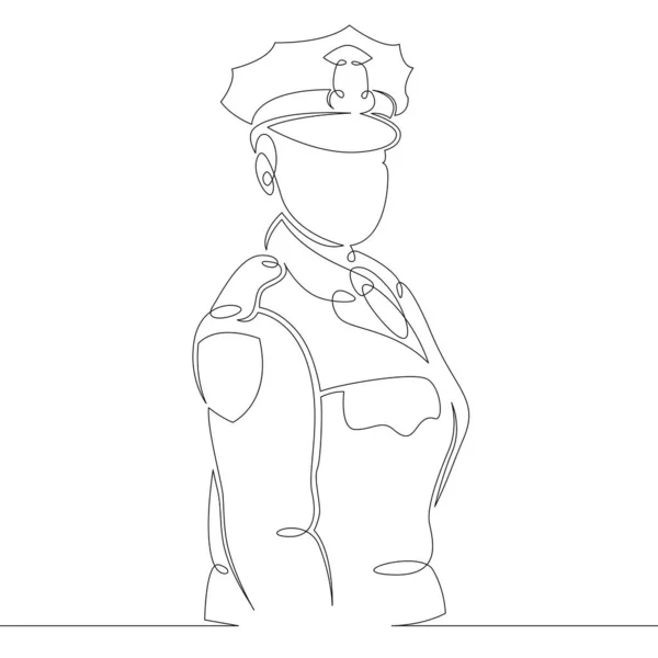 Uniformierte Polizisten. Mädchen mit Polizeimütze — Stockvektor