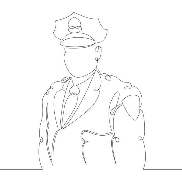 Uniformovaný policista. Muž policista v čepici. — Stockový vektor