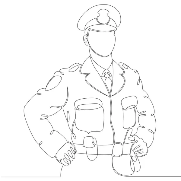 Politieagent in uniform. Mannelijke politieman in een pet. — Stockfoto