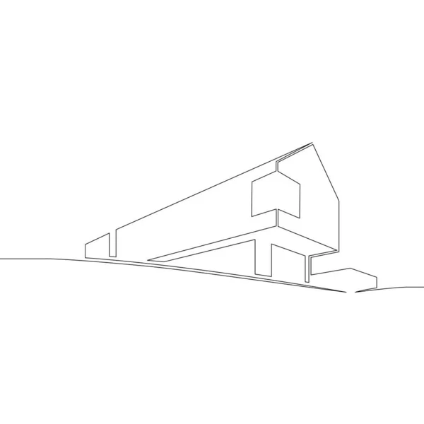 Casa de campo minimalista na moda, arquitetura moderna. Logotipo abstrato — Vetor de Stock