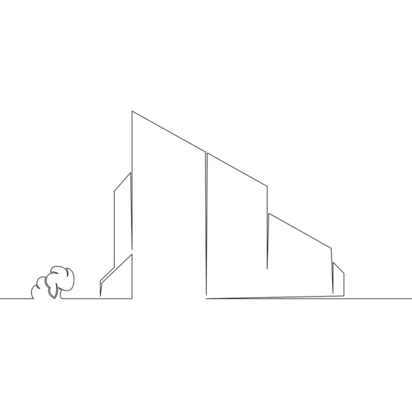 Divatos minimalista vidéki ház, modern építészet. Absztrakt logó — Stock Vector