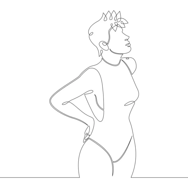 Jeune belle fille en maillot de bain sur la plage dans la piscine — Image vectorielle