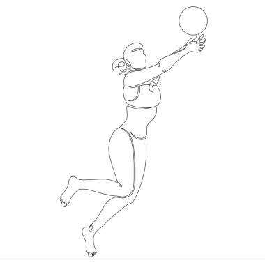 Plaj voleybolu oynayan kadın karakter atleti