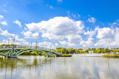 Gölet üzerinde Tsaritsyno, Moskova, kemer köprü