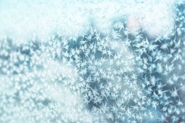 Frost desen bir pencerede. Arka plan fotoğraf