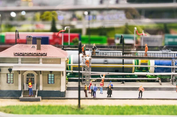 Demiryolu ve şehir bölge closeup modeli