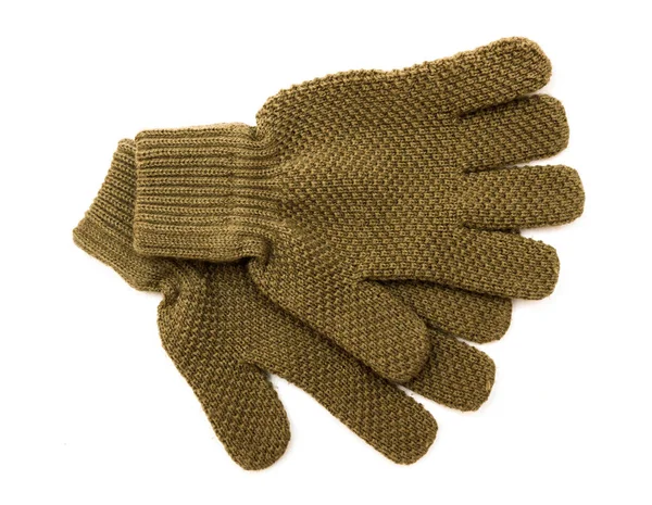 Μάλλινα γάντια που απομονώνονται σε λευκό φόντο — Φωτογραφία Αρχείου