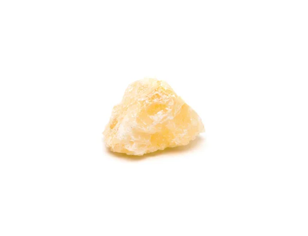 白い背景に分離された黄色方解石鉱物 — ストック写真