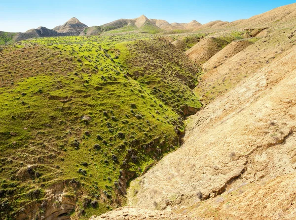 Landscape - relief mountains in a steppe arid region — Stock Photo, Image