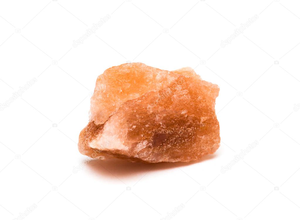 Halite - also known as rock salt mineral isolated on white background