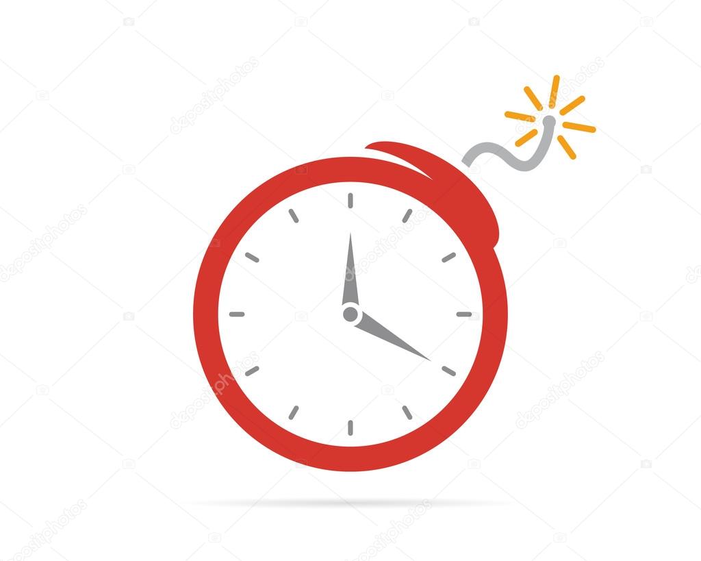 Vector logo design combination of a clock and bomb. Clock and bomb symbol or icon