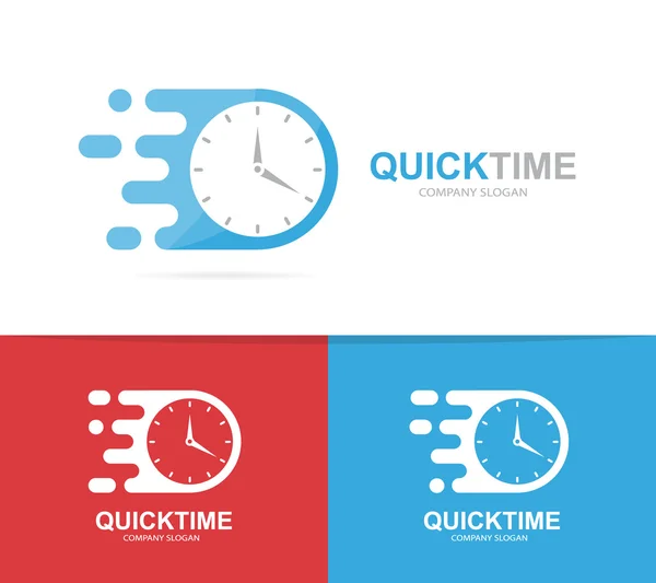 Διάνυσμα γρήγορο ρολόι λογότυπο συνδυασμό. Ταχύτητα χρονιστή σύμβολο ή εικονίδιο. Μοναδικό express και Παρακολουθήστε λογότυπο πρότυπο σχεδίασης. — Διανυσματικό Αρχείο