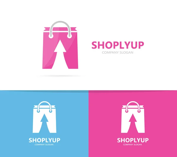 Vektor obchod a šipka nahoru logo kombinaci. Prodej a růst symbol nebo ikonu. Jedinečná taška a šablona návrhu online logotyp. — Stockový vektor