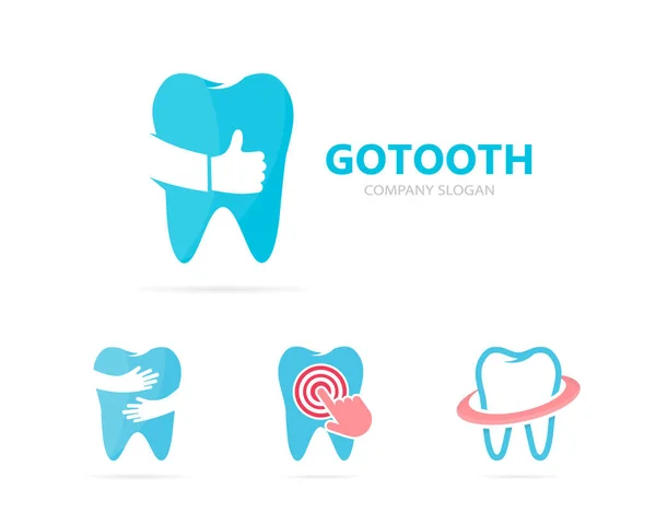 Vector de diente y combinación de logotipo similar. Dental y mejor símbolo o icono. Única clínica y plantilla de diseño de logotipos orales . — Vector de stock
